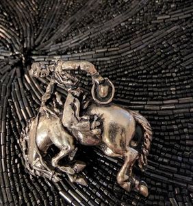 Cowboy riding a horse Brooche